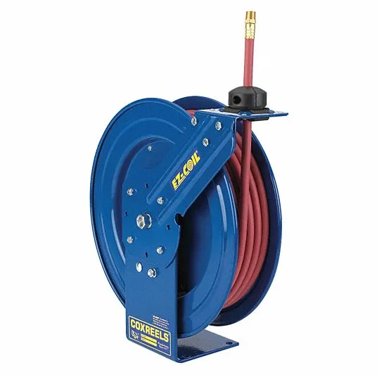 Coxreels® EZ-P-LP-350-HV HI-VIS Safety Hose Series Spring Driven Hose P Series Model Reel, EZ-COIL®, 3/8 in Hose ID, 50 ft Hose