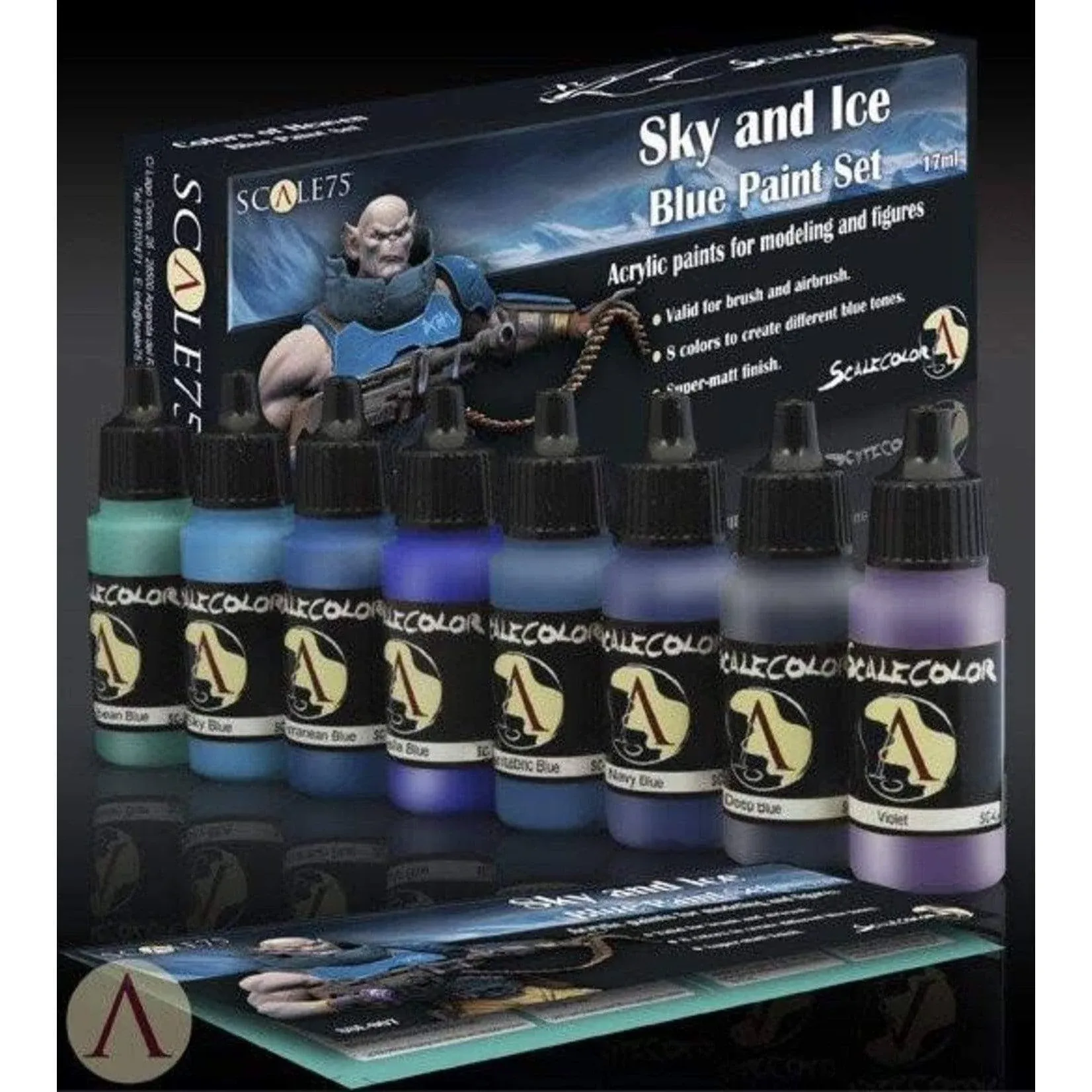 Sky and Ice Blue Paint Set