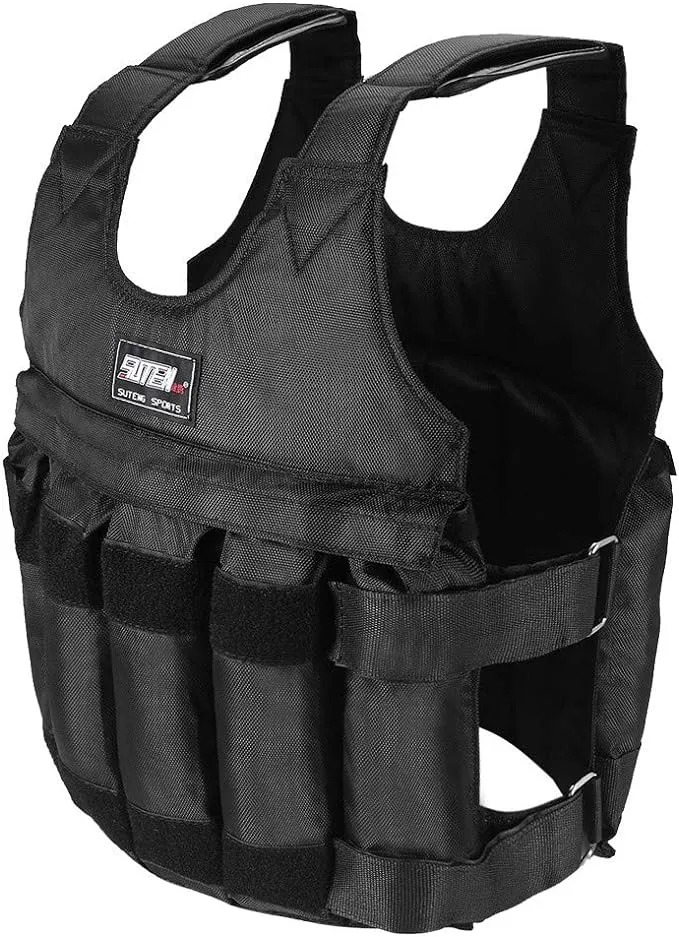 Weighted Vest for Men Workout - Adjustable Weight Vests 20lbs/ 30lbs/ 40lbs/ 50lbs/ 100lbs Max Loading 110lbs Workout Equipment for Training Running Jogging Cardio for Men Women Kids