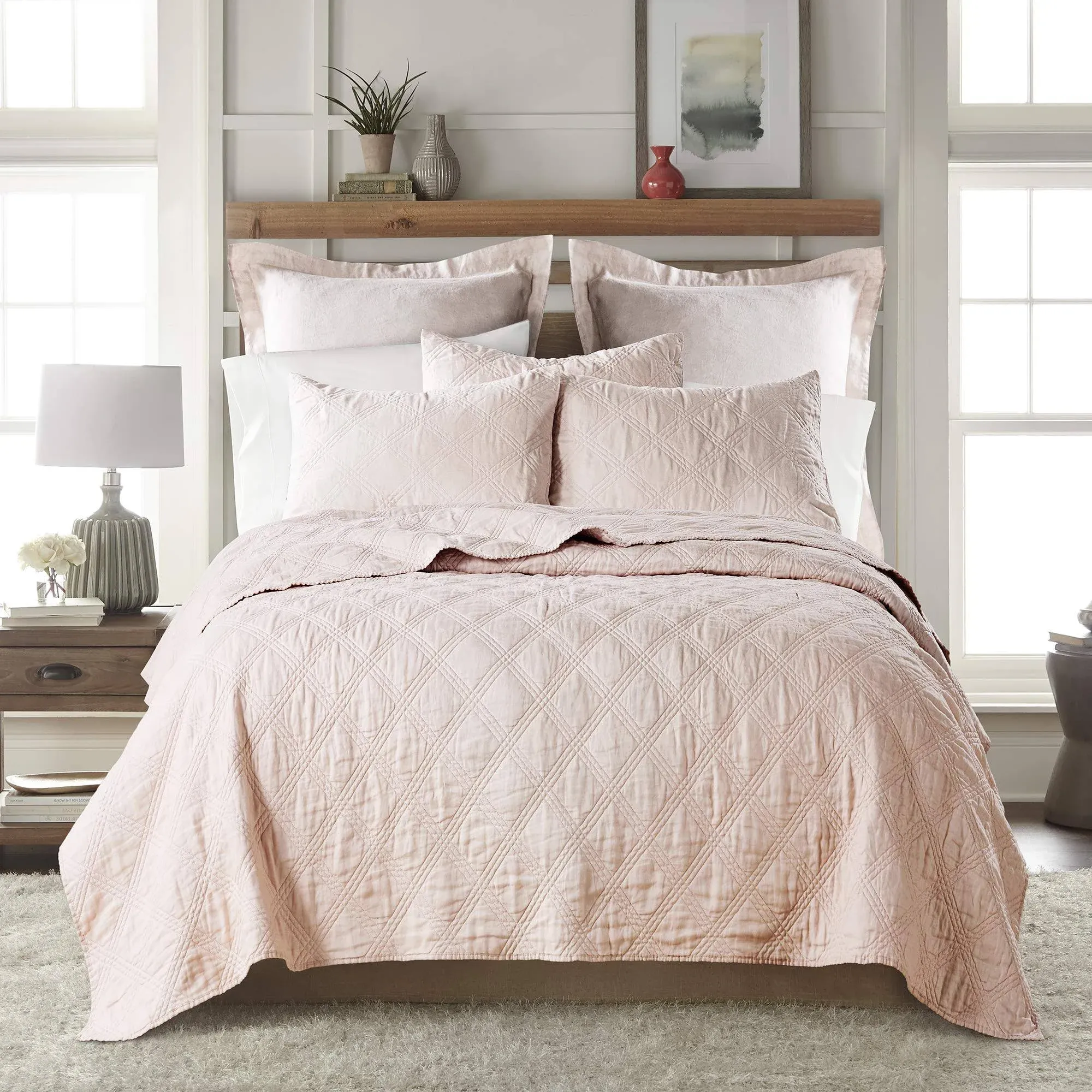 Levtex Home Washed Linen King Quilt in Spa