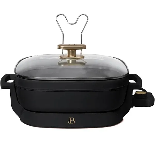 Drew Barrymore&#039;s 5-in-1 Electric Skillet - Expandable, Stylish, Black Sesame