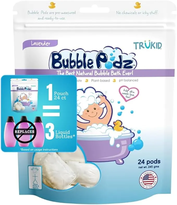 Bubble Podz Bubble Bath for Baby &amp; Kids, Nea-Accepted for Eczema, Gentle Refresh