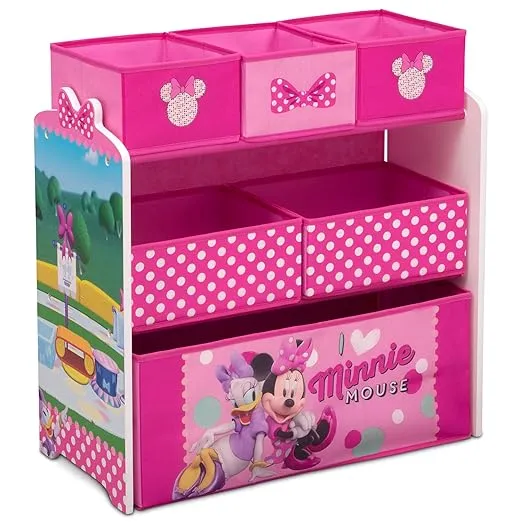 Delta Children Disney Minnie Mouse 6 Bin Design and Store Toy Organizer