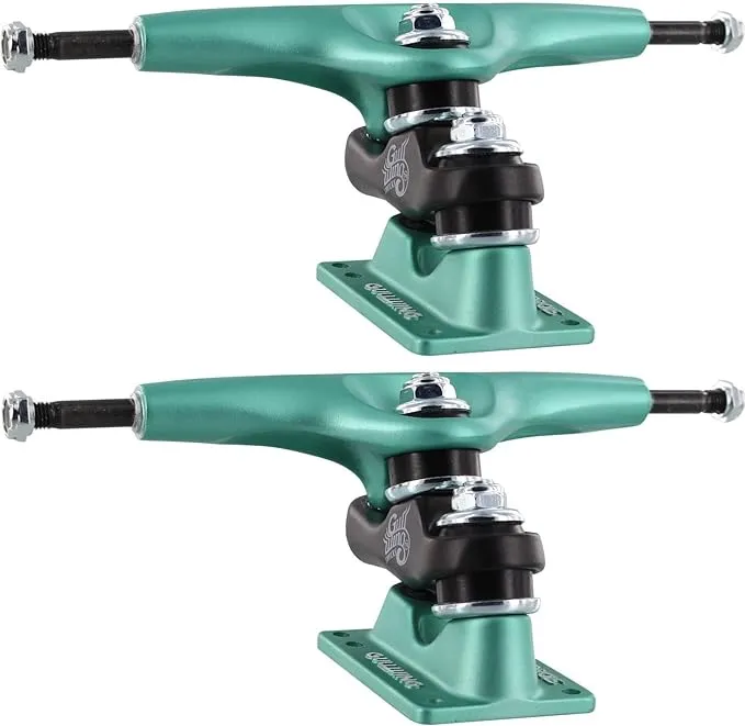 Gullwing Trucks Sidewinder II Aqua/Black/Aqua Skateboard Double Kingpin Trucks ...