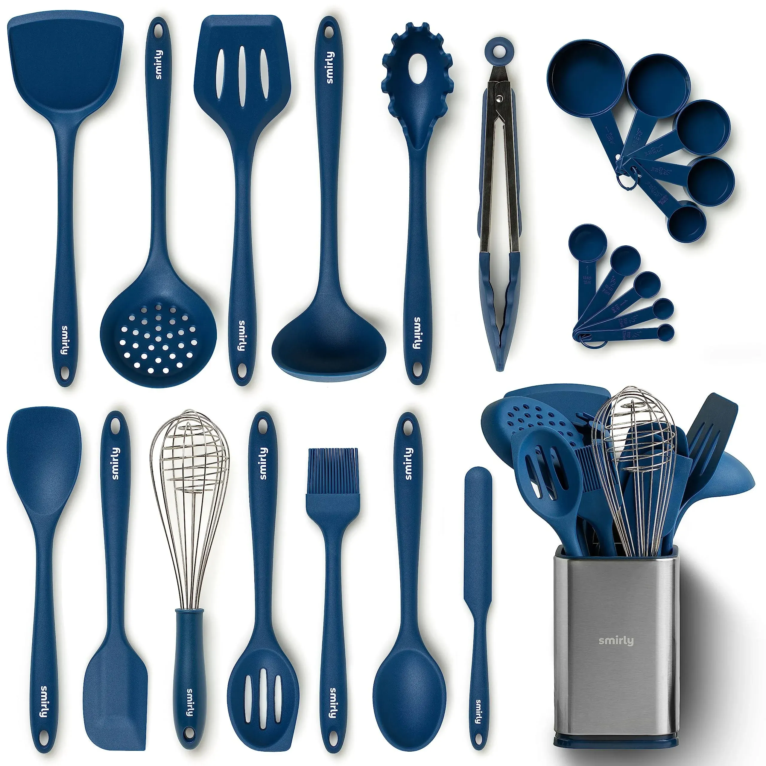 Silicone Kitchen Utensils Set & Holder