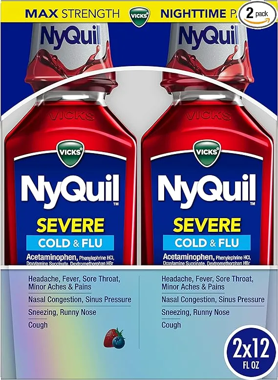 Vicks NyQuil SEvere Cold, Cough & Flu Nighttime Relief Medicine