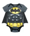 Baby Boys Justice League Batman Baby Bodysuit And Cape Batman In Batman,grey