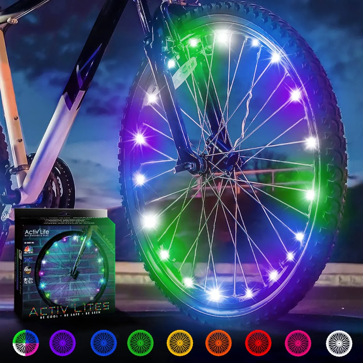 Activ Life Bike Wheel Lights 1 Pack for 1 Wheel, Pastel, LED Bicycle Wheel Lights ...