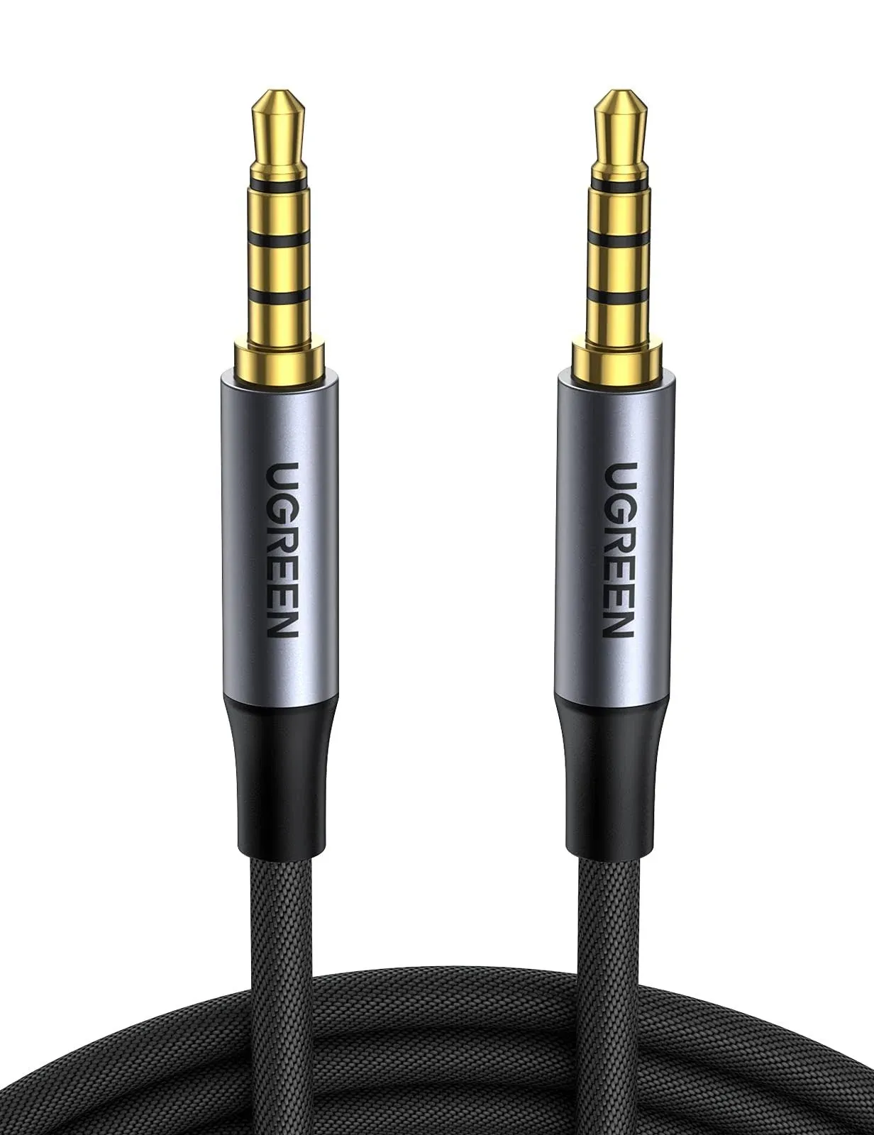 UGREEN 3.5mm Audio Cable Braided 4-Pole Hi-Fi Stereo TRRS Jack 3FT, Black 