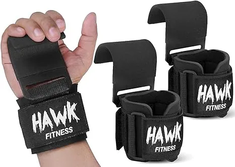 Hawk Sports Weightlifting Hooks with Wrist Straps for Men and Women, Safely Lift Weights Up to 700 lbs. with Reinforced Metal Lifting Hooks, Strengthen Your Grip and Lift Heavier Weights at Full Power