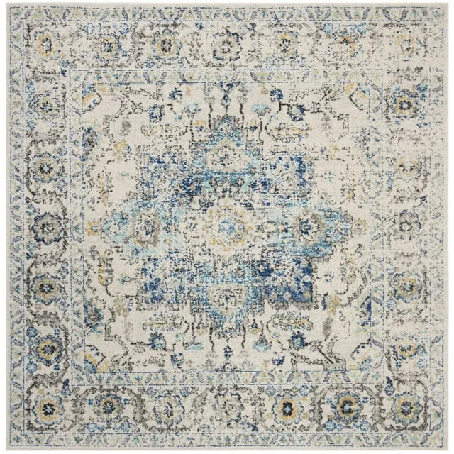 Safavieh Madison Turquoise/Ivory 8 ft. x 8 ft. Square Area Rug