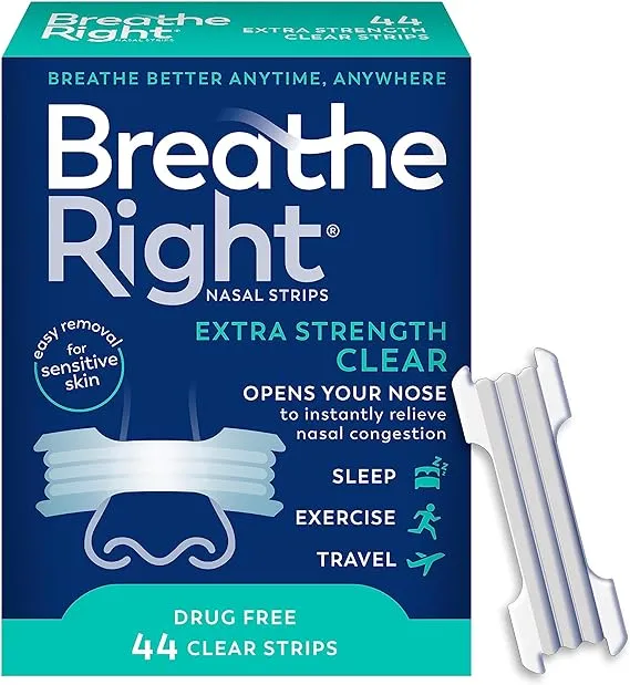 Breathe Right Extra Strength 72 Clear Nasal Strips