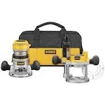 DeWalt DW618PKB 2-1/4 HP EVS Fixed Base/ Plunge Router Combo Kit