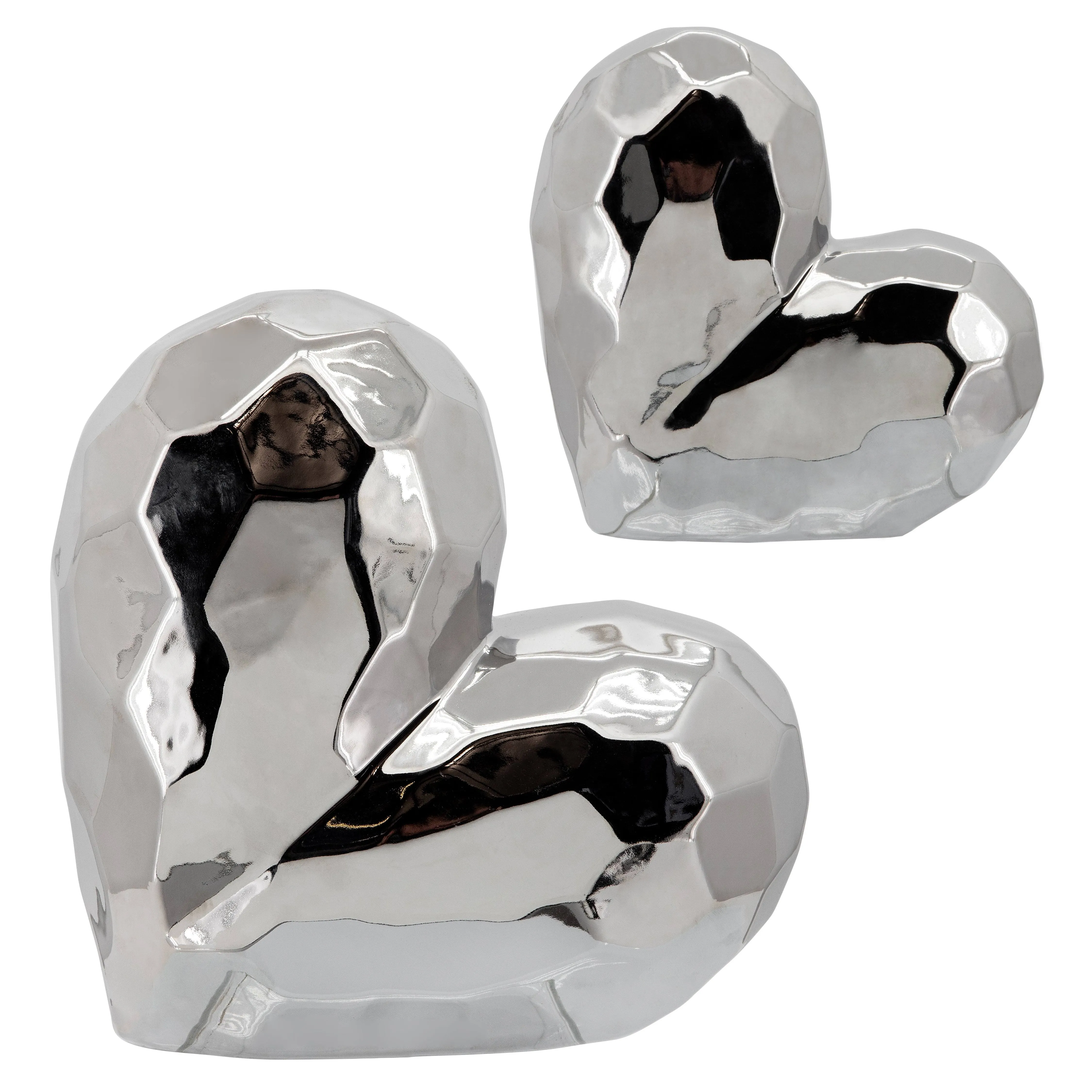 Sagebrook Home Ceramic Heart Silver