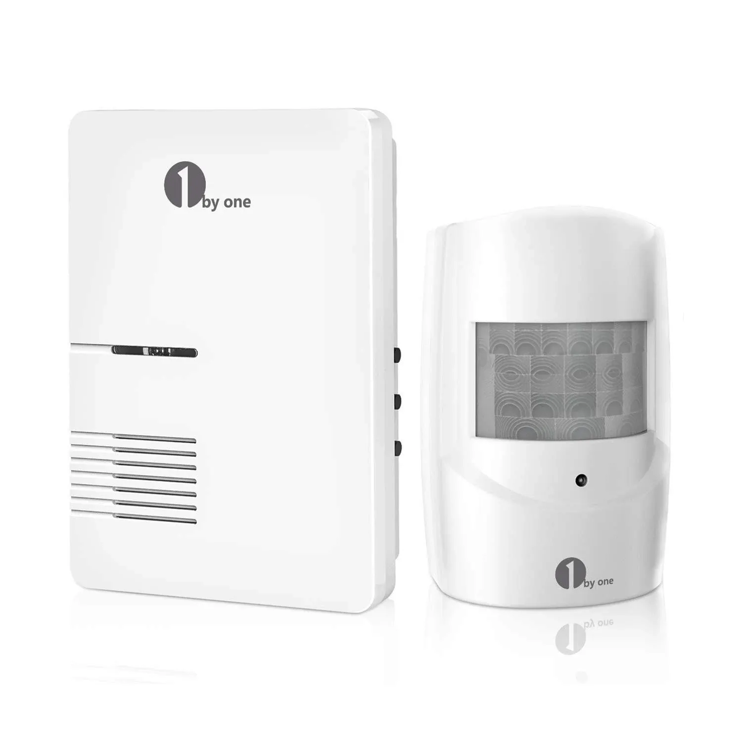 1byone Driveway Alarm, Home Security Alert System with 36 Melodies, 1 Plug-in Receiver and 1 Weatherproof PIR Motion Detector, 1000ft Wireless