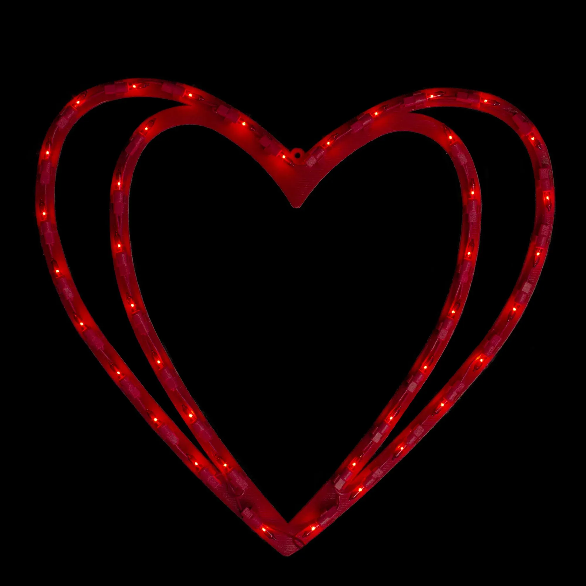 10&#034;Hx17&#034;L Lighted Double Heart Valentine&#039;s Day Window Silhouette