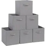  Storage Cubes, 11 Inch Collapsible Storage Bins with Handles, 6 11 INCH Grey