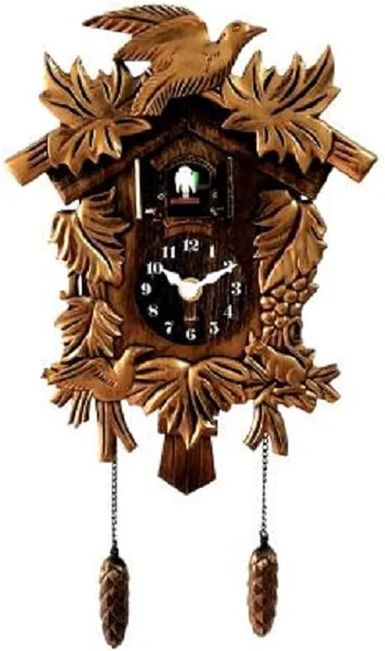 Generic Reloj de Cuco con diseño Clásico de cuco, Reloj de Pared para pájaros cantantes, decoración Del hogar, Reloj de Navidad, Regalos de resina,