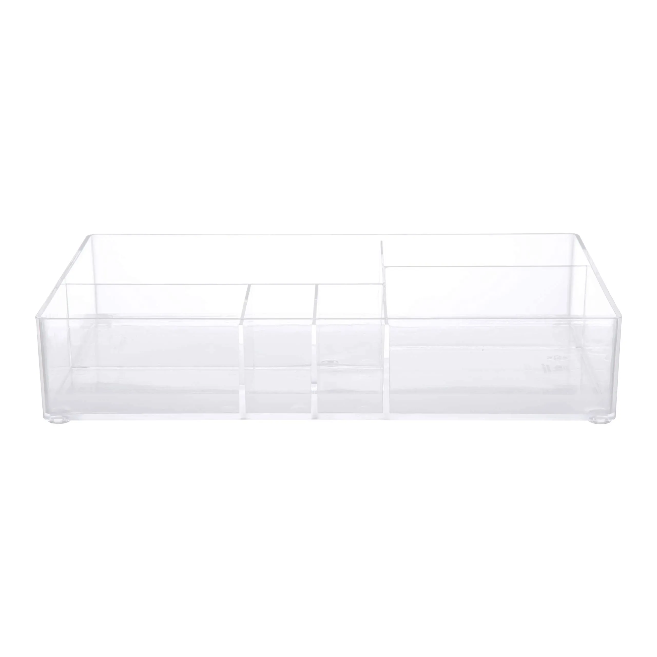 Storage Made Simple Clear 6-Compartment Drawer Organizer Tray