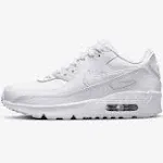 Nike Boys Air Max 90 Shoes - White/White/Met Silver - 5