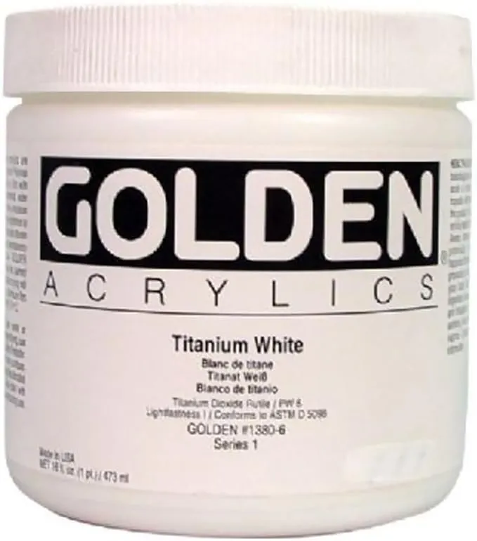 Acrylic - Golden Heavy Body Acrylics Titanium White 16oz jar