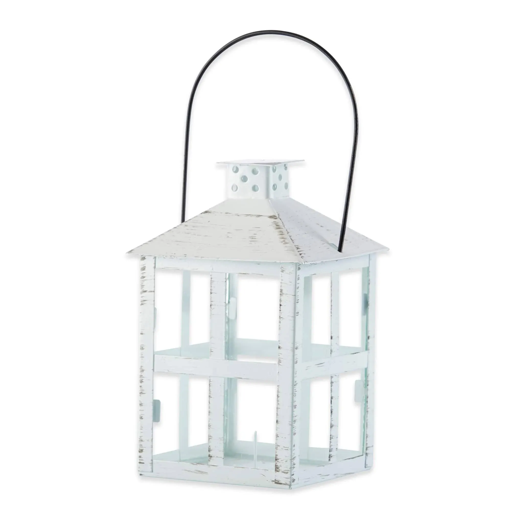 Kate Aspen Vintage White Distressed Lantern