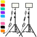 Photography Video Lighting Kit, LED Studio Streaming Lights W/70 Beads &amp; ... New