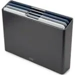 Joseph Joseph Folio Plastic Cutting Board Set with Storage Case Color-Coded Easy-Access Design, Large, Graphite