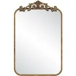 Barnyard Designs 24" x 36" Vintage Antique Gold Mirror - Ornate Rectangular Metal Baroque French Wall Mirror for Home Decor - Great for Living Room