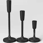 Set of 3 Aluminum Taper Holders Black - Threshold