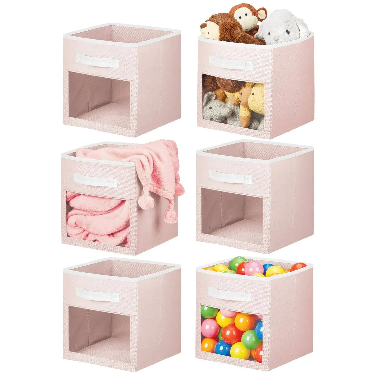 mDesign Fabric Baby Nursery Storage Cube with Front Window