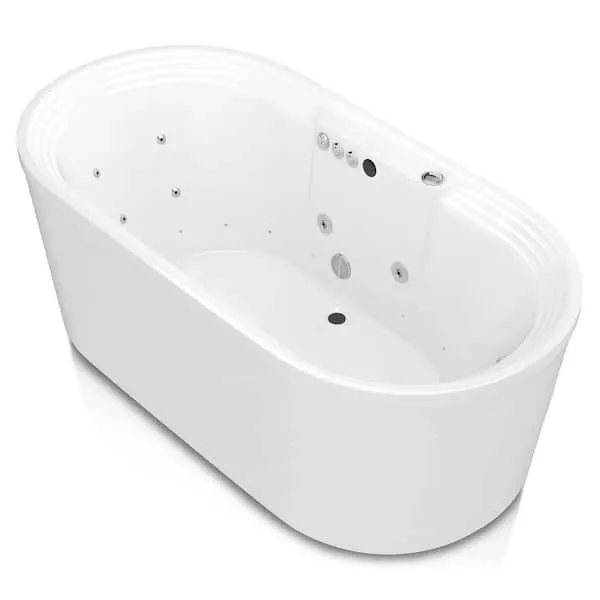 Sofi 5.6' Center Drain Whirlpool and Air Bath Tub in White