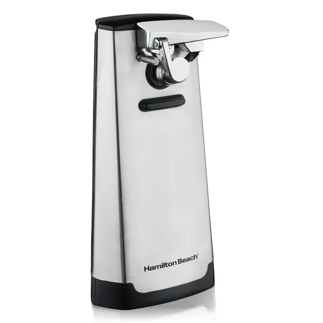 Hamilton Beach Electric Automatic Can Opener with Easy-Clean Detachable Cutting Lever, Cord Storage, Knife Sharpener, Brushed Stainless Steel