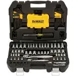 DeWalt DWMT73801 Mechanic's Tool Set 1/4 in. x 3/8 in. Drive Polished Chrome 108-Piece, Brown