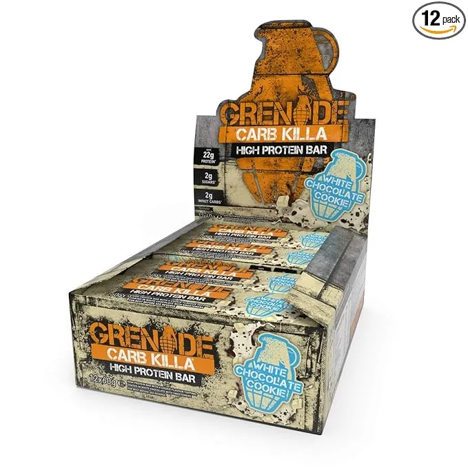 Grenade High Protein, Low Sugar Bar - White Chocolate Cookie, 12 x 60g