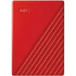 WD My Passport 4 TB Portable Hard Drive - External - Red