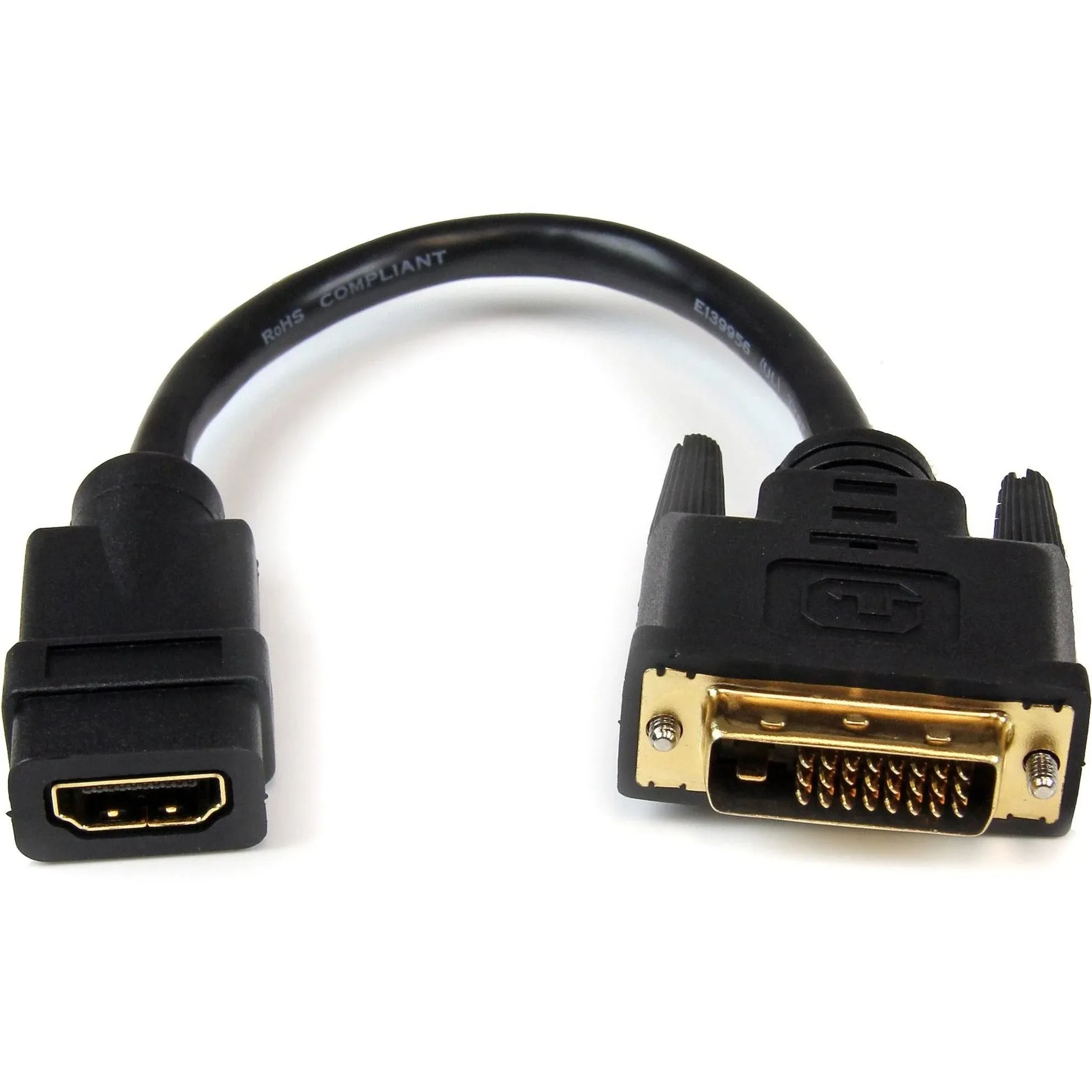 8in (20cm) HDMI to DVI-D Video Cable Adapter - HDMI Male to DVI Female