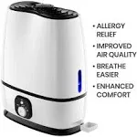 Everlasting Comfort Air Humidifiers for Bedroom - 50-Hour Continuous Use - Relieve Allergies, Sinuses, Congestion, Dry Skin - Ultrasonic Cool Mist Humidifiers for Home - Large Air Humidifier for Room