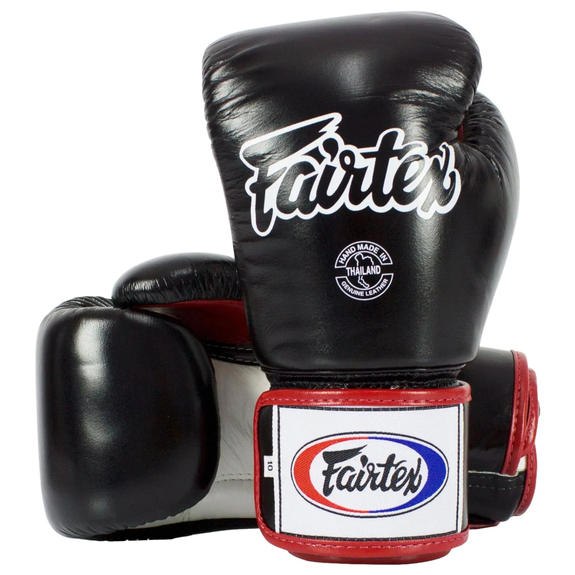 Fairtex Muay Thai Boxing Gloves BGV1-BR Breathable Gloves (Black, 16oz)