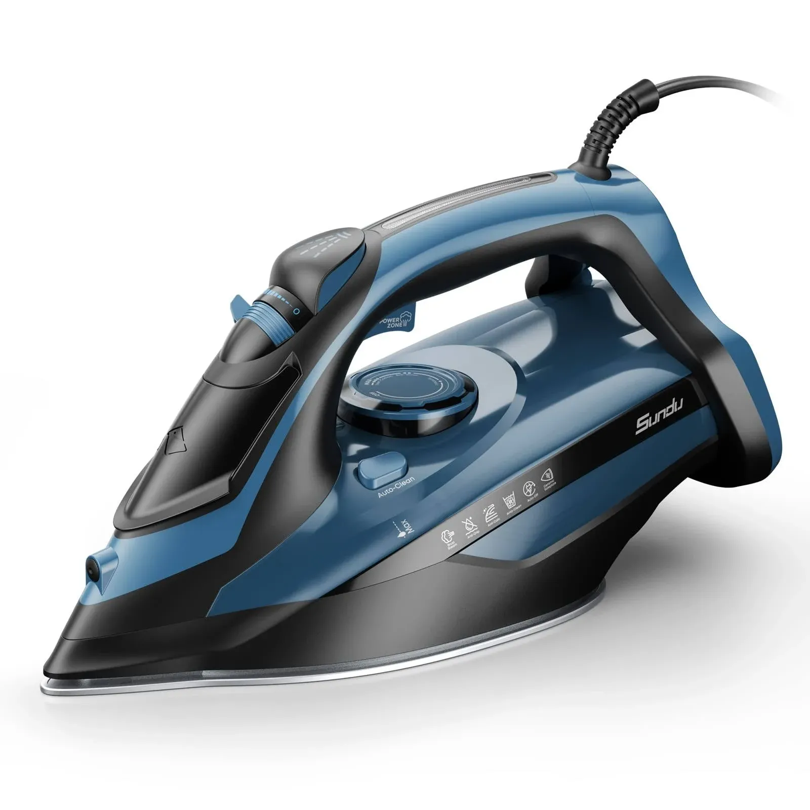 Sundu Steam Iron for Clothes with Rapid Heating Ceramic Coated Soleplate, 1700W Steam Iron with Precise Thermostat Dial, Self-Cleaning, Auto-Off,