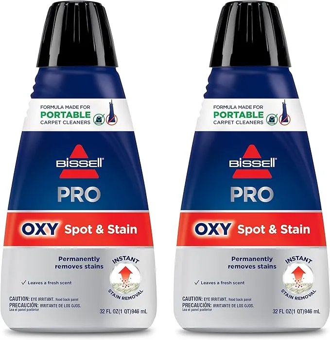 Bissell Professional Spot and Stain + Oxy Portable Machine Formula, 2-Pack, 20389, 64 Fl Oz