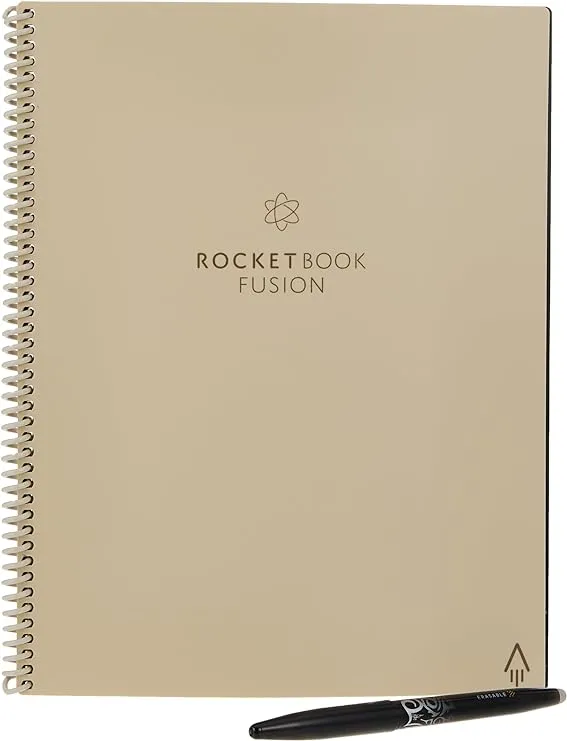 Rocketbook Planner & Notebook, Fusion : Reusable Smart Planner & Notebook | Improve Productivity with Digitally Connected Notebook Planner | Dotted, 8.5" x 11", 42 Pg, Midnight Blue