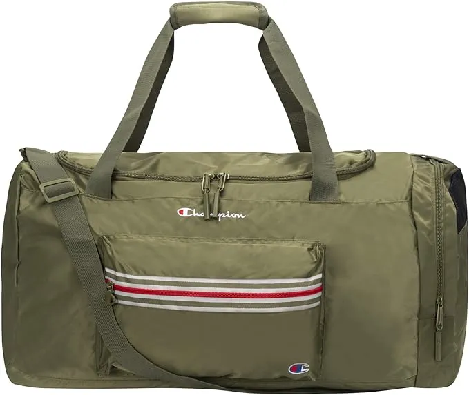 Champion Unisex Adult Qualifier Duffel Bags, Cargo Olive/Scarlet, One Size US