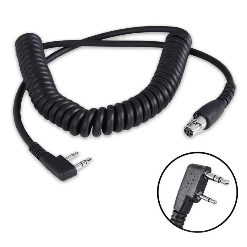 EBRR RUGGED RADIOS HEADSET COIL CORD FOR 2-PIN RADIOS