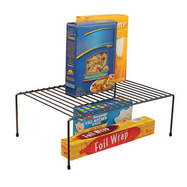 Kitchen Details Helper Shelf Organizer | Free Standing | Cabinet & Countertop Organizer | Dishes | Cups | Bowls | Large | Onyx