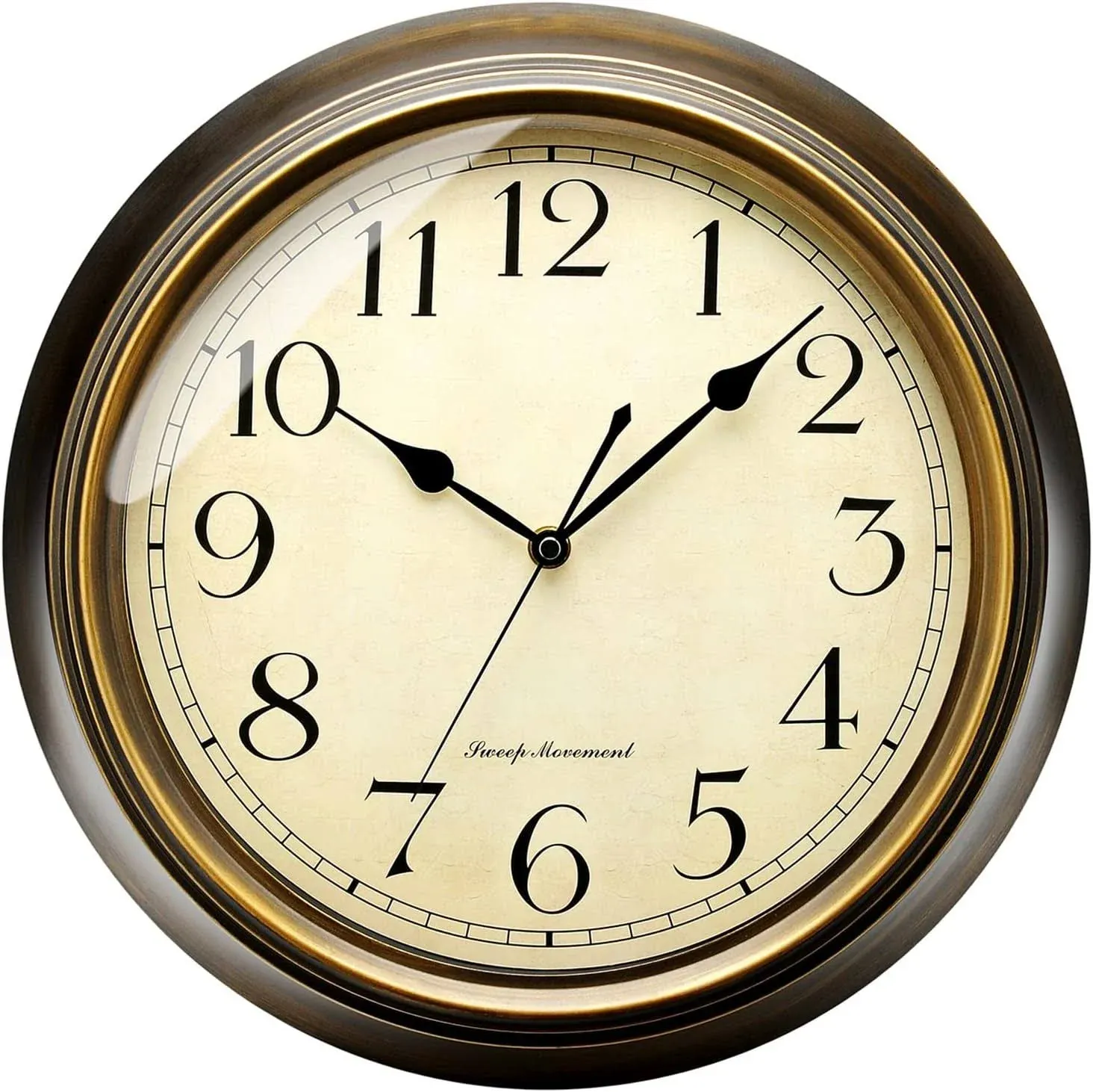 Retro Wall Clock - Plumeet 13&#039;&#039; Non Ticking Classic Silent Metal Wall Clocks