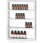 LIANTRAL Essential Oil Storage, Wall Mounted Wooden Display Shelf Rack for Essential Oils & Nail Polish, Rustic Grey White