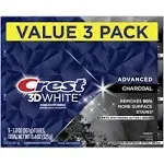 Crest 3D White Charcoal Teeth Whitening Toothpaste, 3.8 oz, Pack of 3