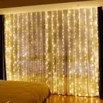 HXWEIYE 300LED Fairy Curtain Hanging Lights with Remote 8 Modes Timer for Bedroom