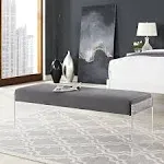 Roam Performance Velvet Bench in Gray